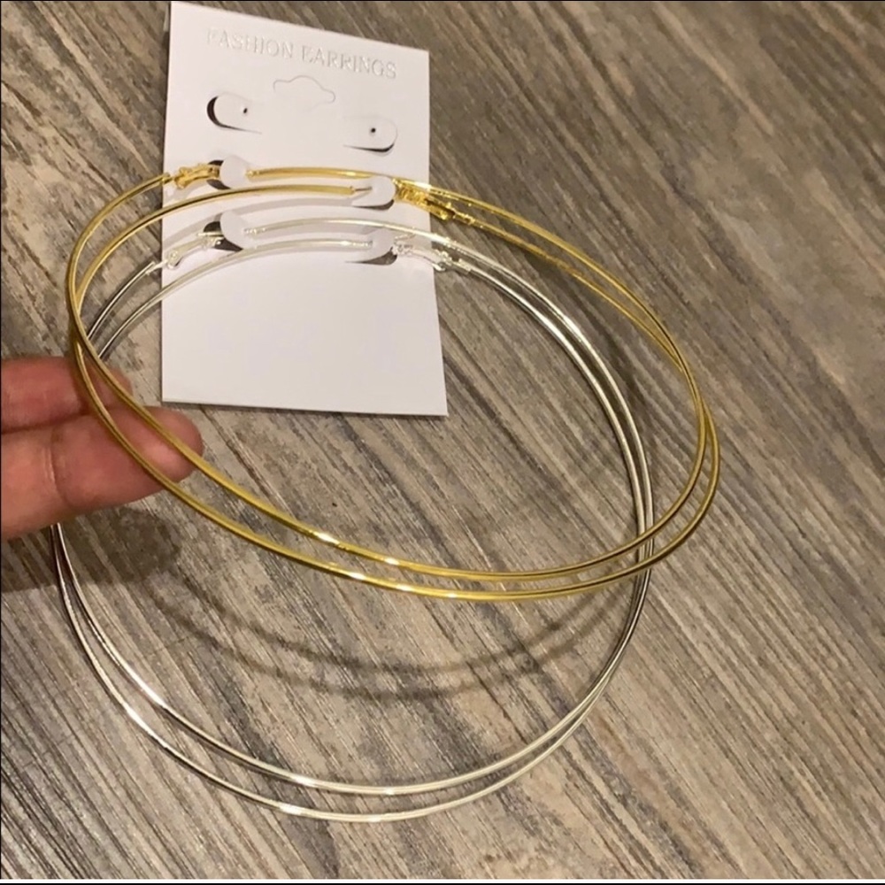 XXL  HOOP EARRINGS gold & silver 5 inch